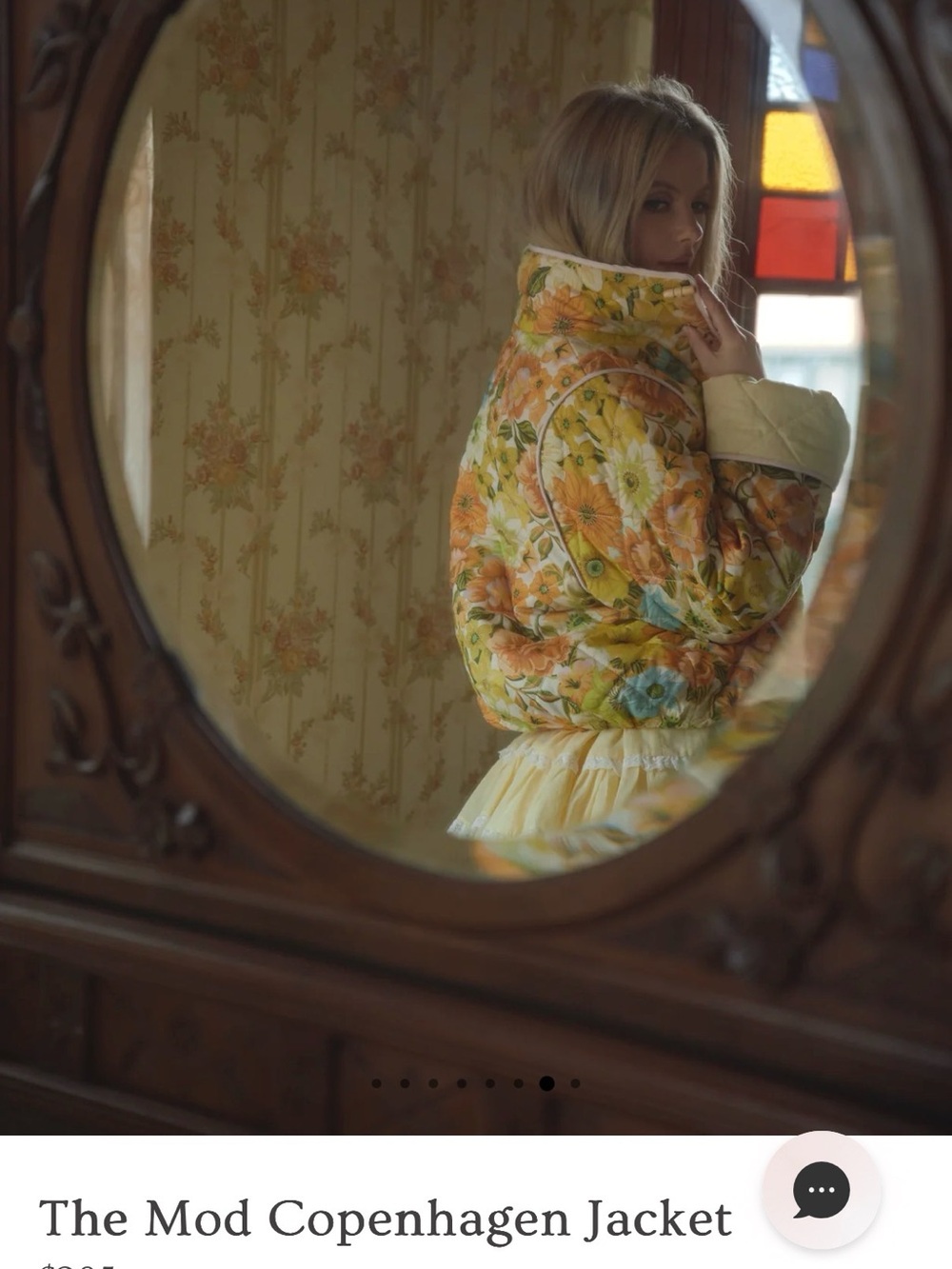 Selkie XS Mod Copenhagen Floral Quilted Puffer Jacket - ultra rare, sold out!